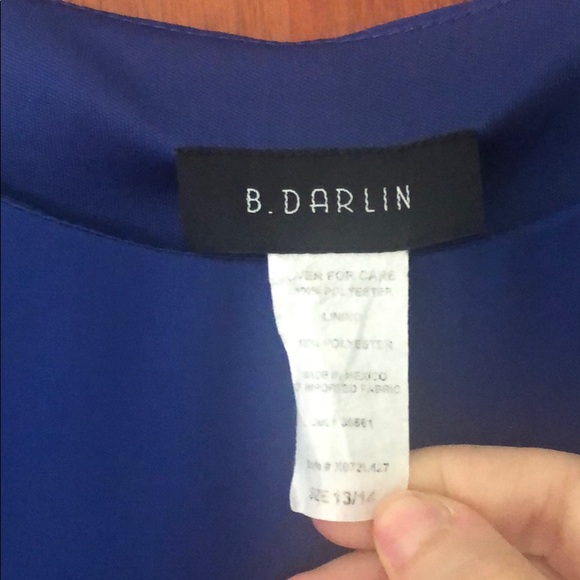 B.Darlin Blue Cold Shoulder Ruffle Sleeve Dress - Picture 5 of 5